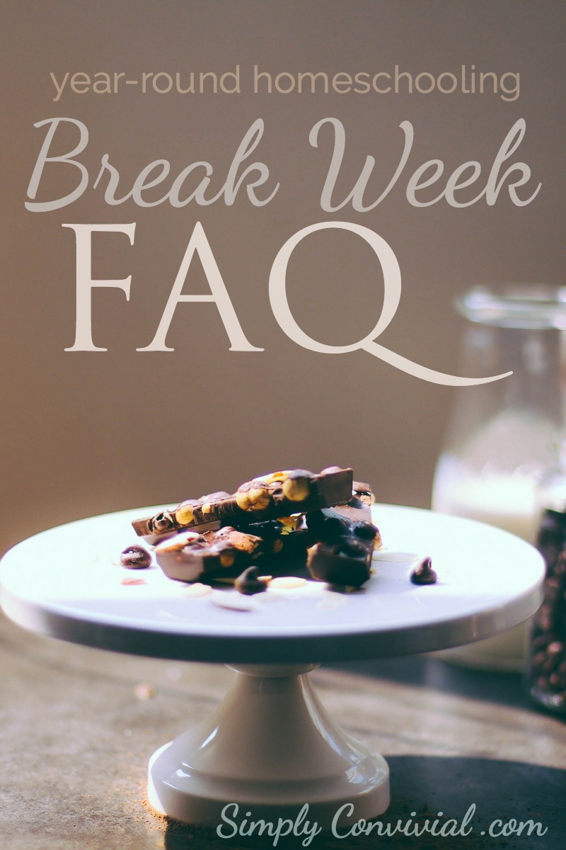 How we make our break week work in our year-round homeschooling schedule. Plus, answers to your homeschool break week questions!